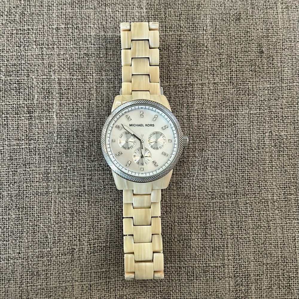 Michael Kors White Tortoise Shell Watch